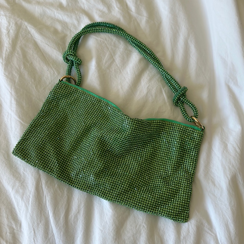 Green Rhinestone clutch purse